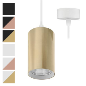 Decoratieve pendelarmatuur 25W MAT WIT-GOUD ROZE - INDIGO JACK 3 P