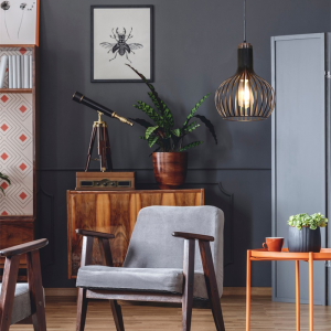 Pendel 1xE27 Ø350mm Mat zwart+koper - FANTASIA RAGA 1 32