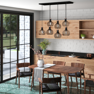 Pendel 7xE27 Ø160mm Mat zwart+koper - FANTASIA RAGA 7