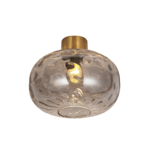 Plafond lamp E27 Ø300mm Goud + as grijs glas - FANTASIA OKIRU PL