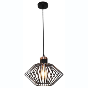 Pendel 1xE27 Ø320mm Mat zwart+koper - FANTASIA SHURU 1 32