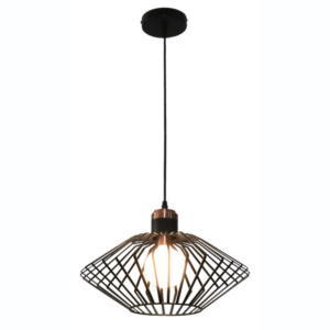 Pendel 1xE27 Ø400mm Mat zwart+koper - FANTASIA SHURU 1 40