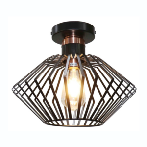 Plafondlamp 1xE27 Ø320mm Mat zwart+koper - FANTASIA SHURU 1 PL