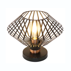 Tafellamp 1xE27 Ø320mm Mat zwart+koper - FANTASIA SHURU 1 TL