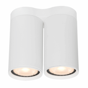 Opbouwarmatuur rond WIT - 2xGU10 - IP 20 - Beam 0043W