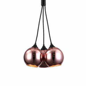 Pendel 3x E27 Ø140mm Koper / Roze - FANTASIA ROGODO 3